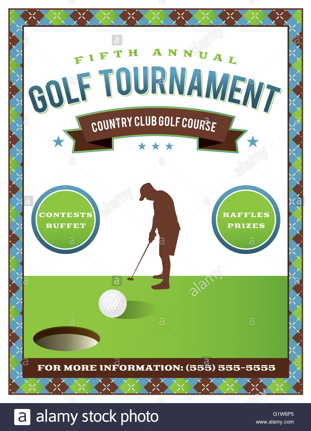 Template Golf Tournament Scramble Invitation Stockfotos und  With Regard To Golf Tournament Template Flyer Inside Golf Tournament Template Flyer