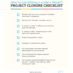 The Most Complete Project Closure Process You’ll Ever Need – The  In Contract Closeout Checklist Template