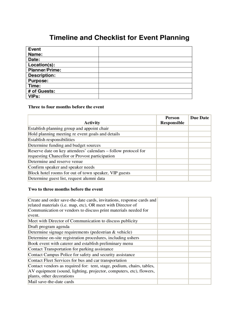 Timeline and Checklist for Event Planning Template Free Download With Meeting Planning Checklist Template With Meeting Planning Checklist Template
