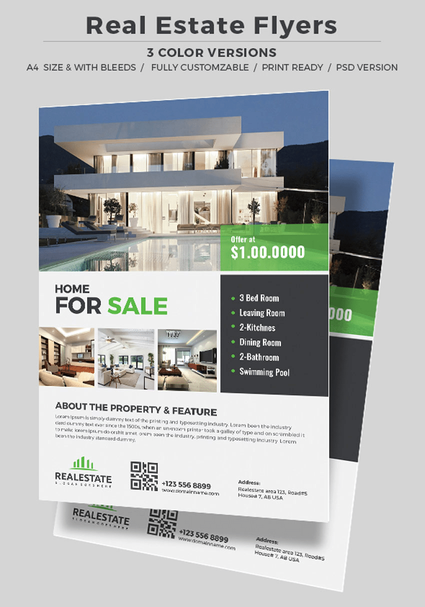 Top 10 Free & Paid Real Estate Flyer Templates Regarding Commercial Property Flyer Template Pertaining To Commercial Property Flyer Template