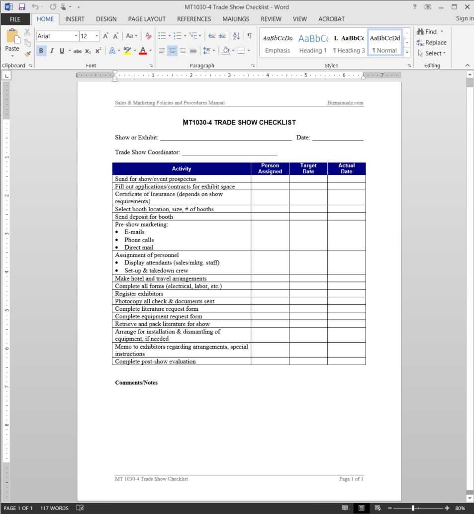 Trade Show Checklist Template  MT10-10 Pertaining To Trade Show Checklist Template Regarding Trade Show Checklist Template