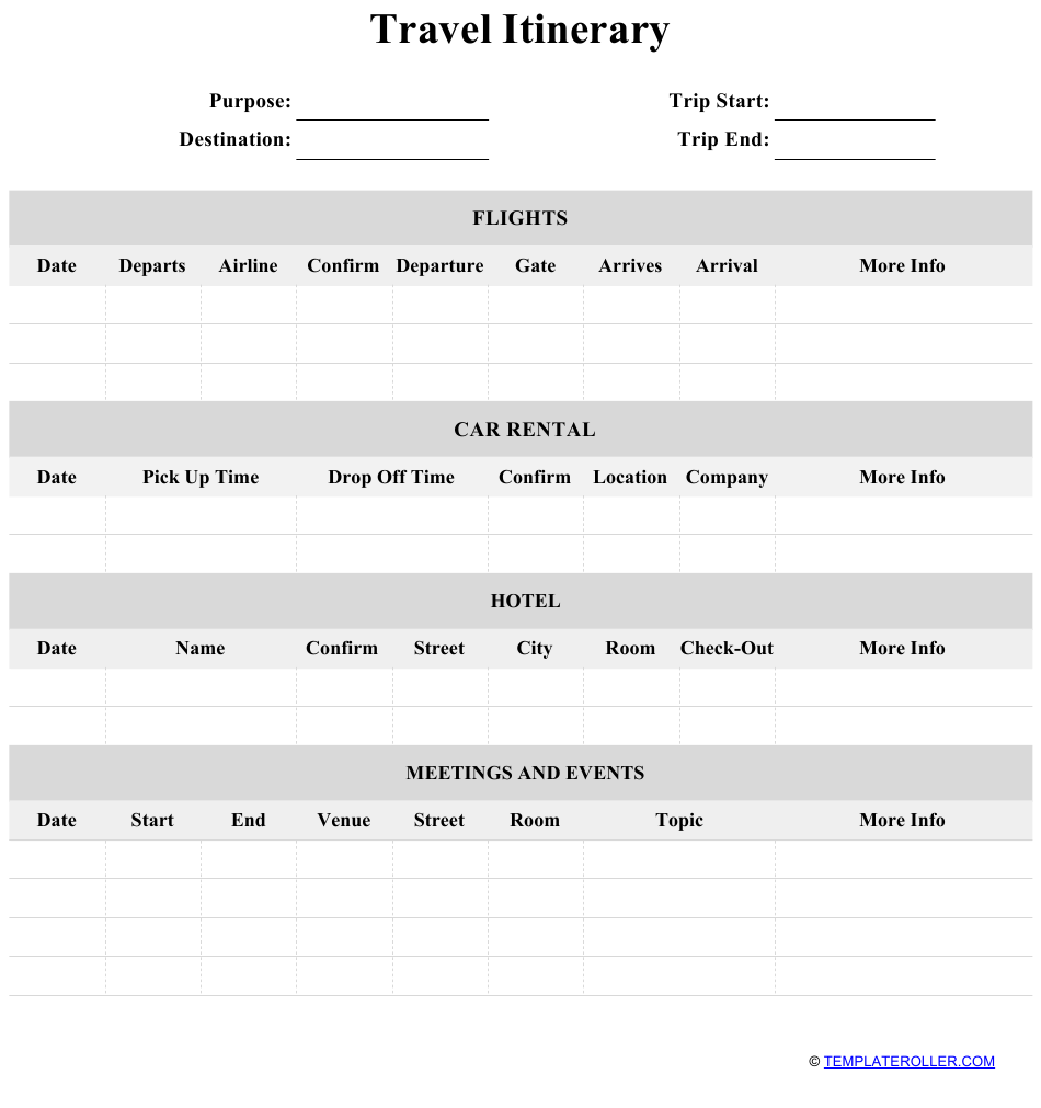 Travel Itinerary Template Download Printable PDF  Templateroller Within Road Trip Travel Itinerary Template Within Road Trip Travel Itinerary Template