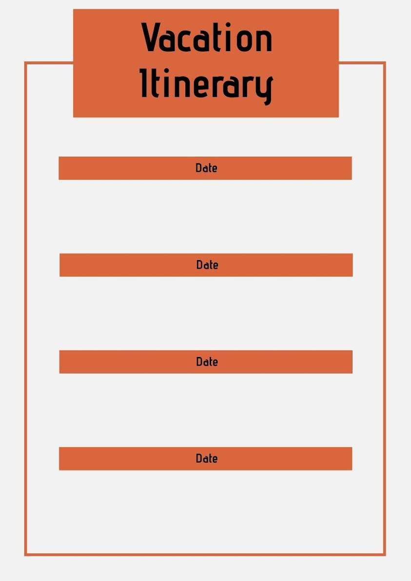 Travel Itinerary Templates  Itinerary Template - Design Wizard Throughout Road Trip Travel Itinerary Template In Road Trip Travel Itinerary Template