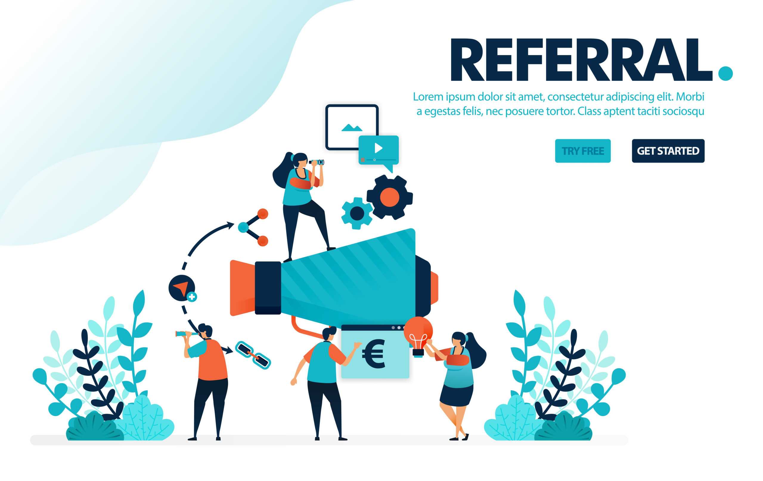 Vector illustration referral program In Referral Program Flyer Template