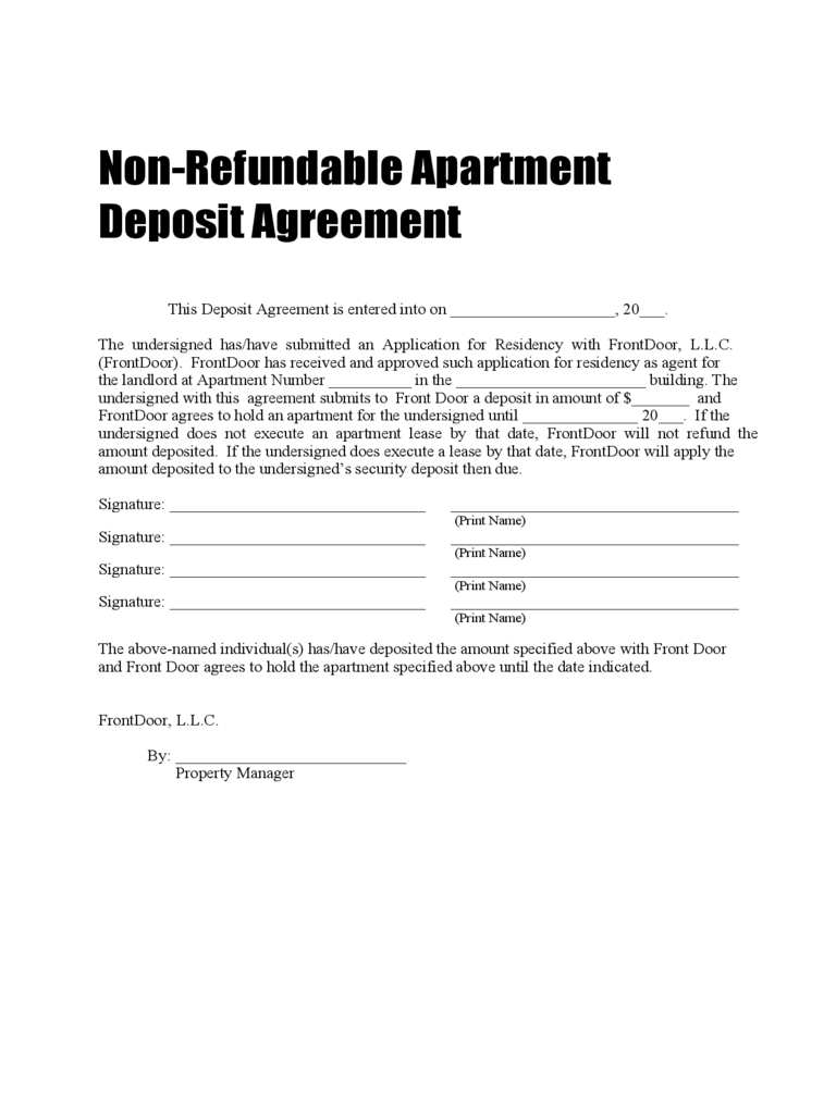 Vehicle Deposit Form - 10 Free Templates in PDF, Word, Excel Download Throughout Non Refundable Deposit Agreement Template For Non Refundable Deposit Agreement Template
