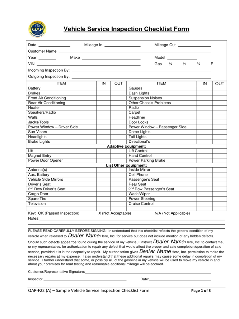Vehicle Inspection Checklist Template - 10 Free Templates in PDF  With Regard To Driver Vehicle Checklist Template Within Driver Vehicle Checklist Template