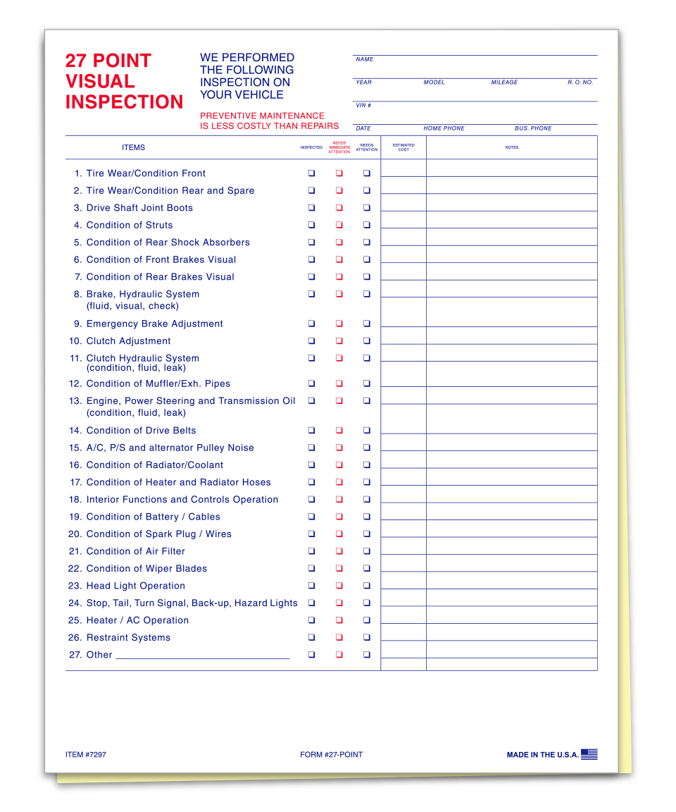 Vehicle Service Inspection Checklist - Estampe With Automotive Service Checklist Template Within Automotive Service Checklist Template