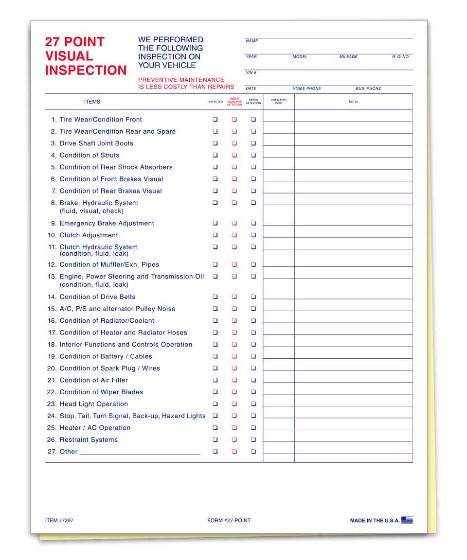 Vehicle Service Inspection Checklist - Estampe With Automotive Service Checklist Template Within Automotive Service Checklist Template