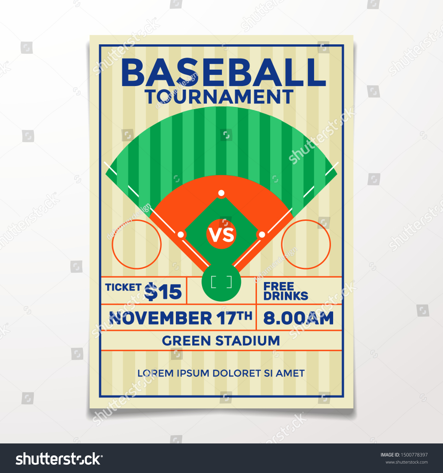 Vintage Baseball Tournament Flyer Template Illustration Stock  For Baseball Tournament Flyer Template Throughout Baseball Tournament Flyer Template