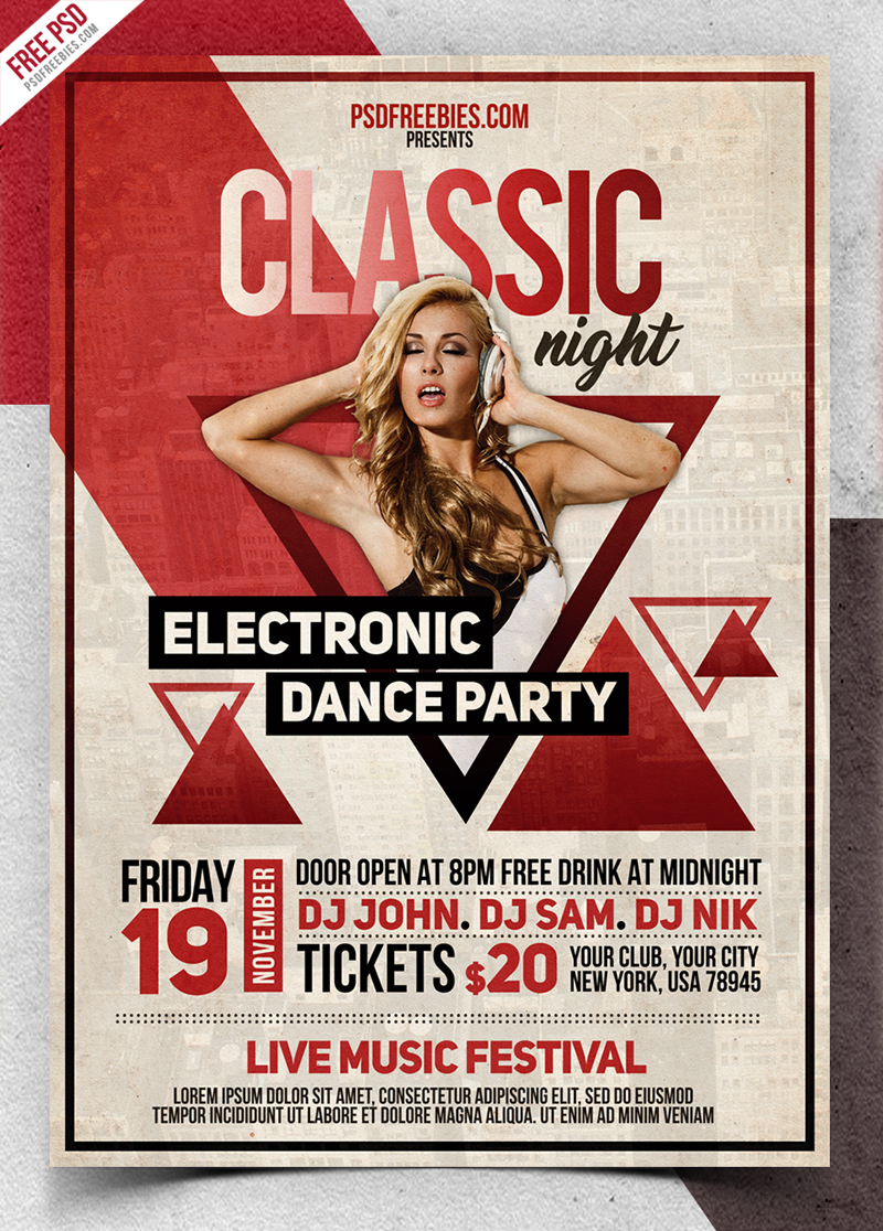 Vintage Party Flyer PSD Template  PSDFreebies With Regard To Old School Flyer Template