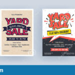 Vintage Yard Sale Flyer Or Template Design. Stock Illustration  Within Rummage Sale Flyer Template