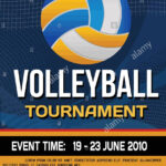 Volleyball Tournament Flyer Or Poster Background, Vector  Intended For Volleyball Tournament Flyer Template