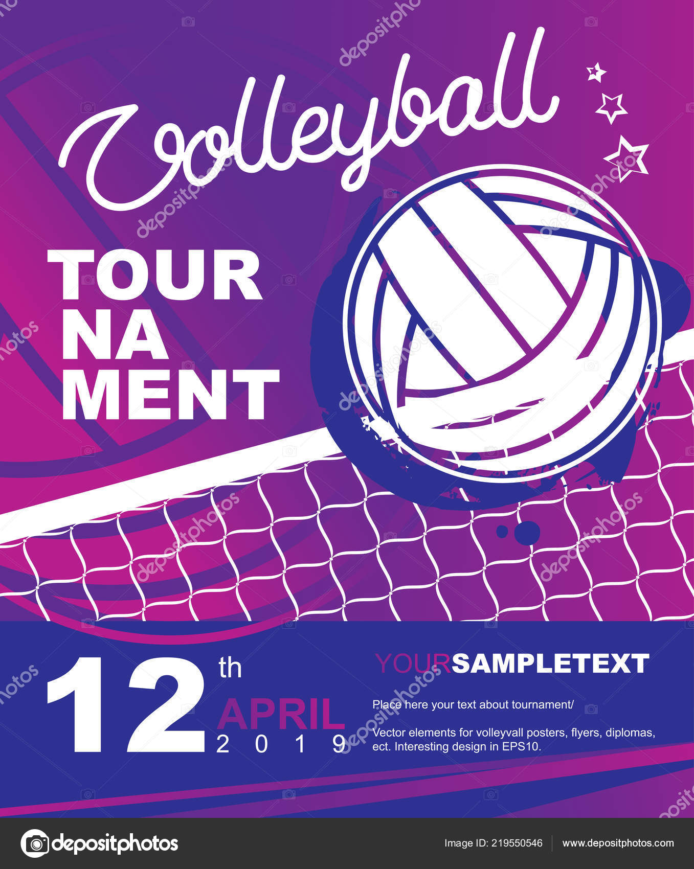 Volleyball tournament poster, banner or flyer In Volleyball Tournament Flyer Template