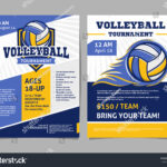 Volleyball Tournament Posters Flyer Volleyball Ball Stock Vector  Intended For Volleyball Tournament Flyer Template