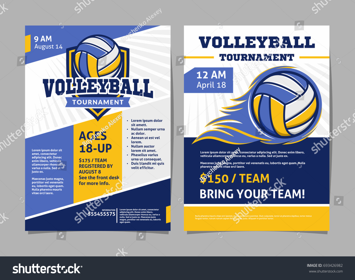 Volleyball Tournament Posters Flyer Volleyball Ball Stock Vector  Intended For Volleyball Tournament Flyer Template Pertaining To Volleyball Tournament Flyer Template