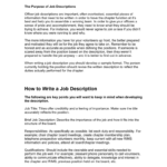 VOLUNTEER JOB DESCRIPTIONS Within Volunteer Job Description Template