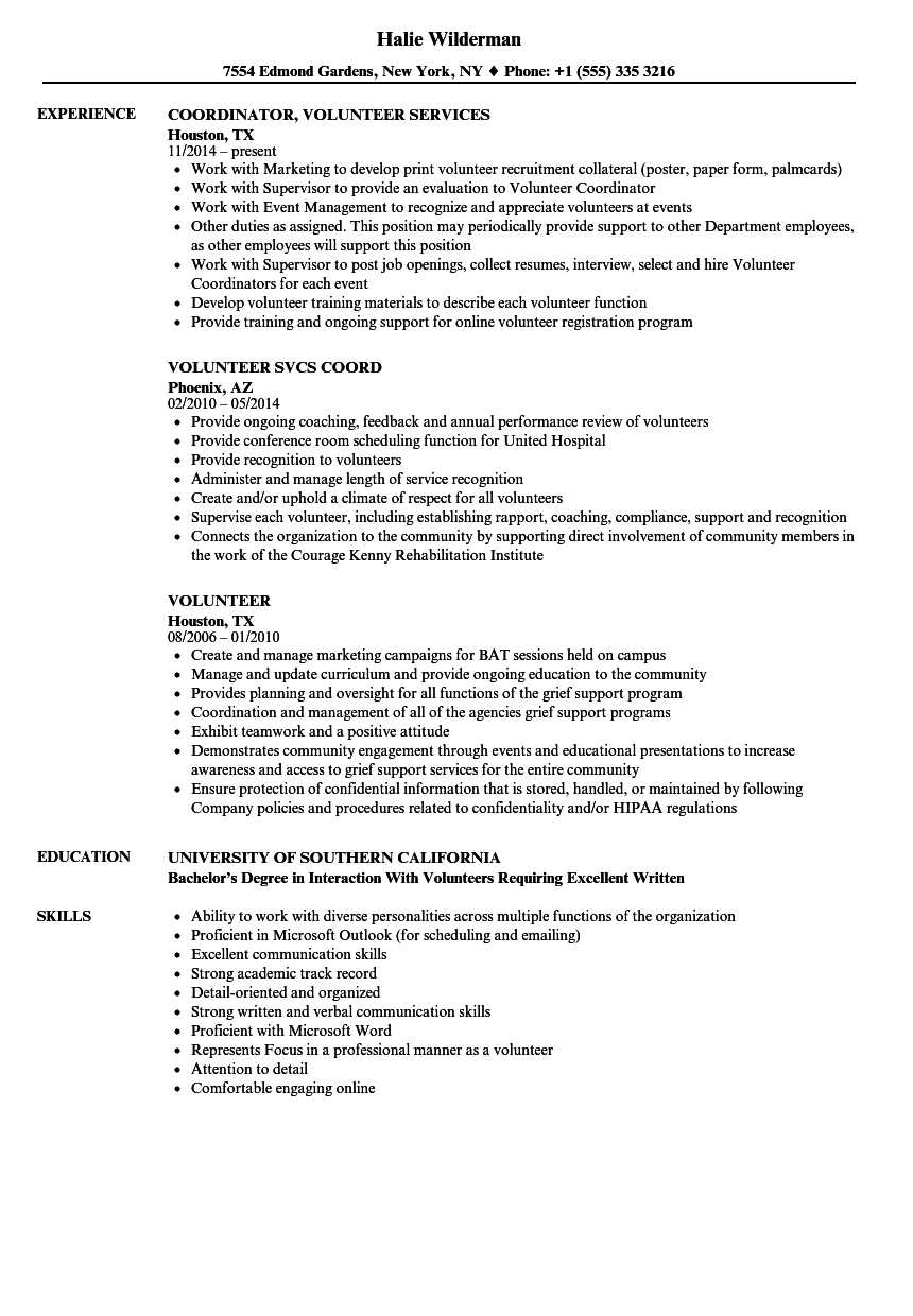 Volunteer Resume Samples  Velvet Jobs Throughout Volunteer Job Description Template Regarding Volunteer Job Description Template