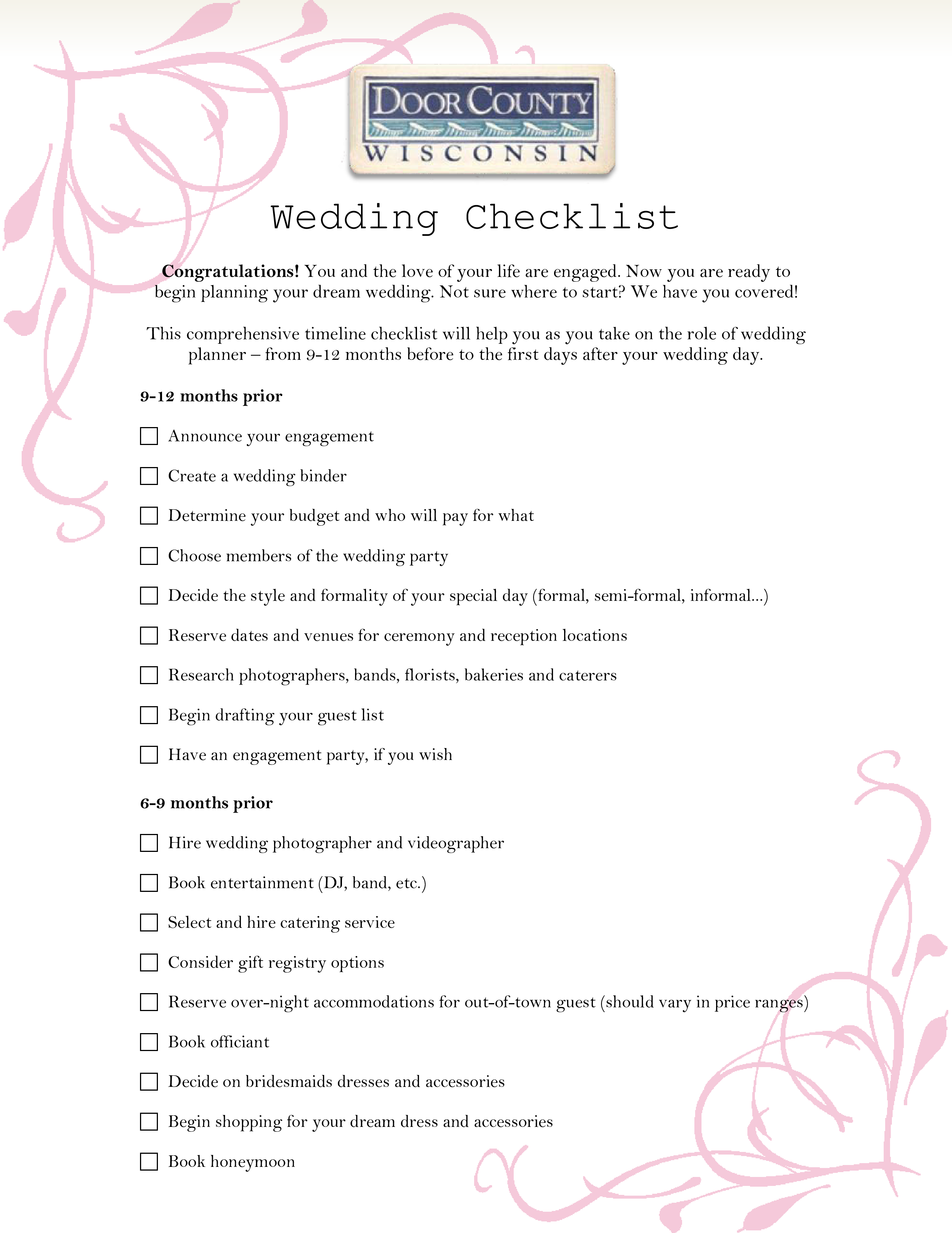 免费Wedding Day Items Checklist  样本文件在allbusinesstemplates Regarding Wedding Day Checklist Template