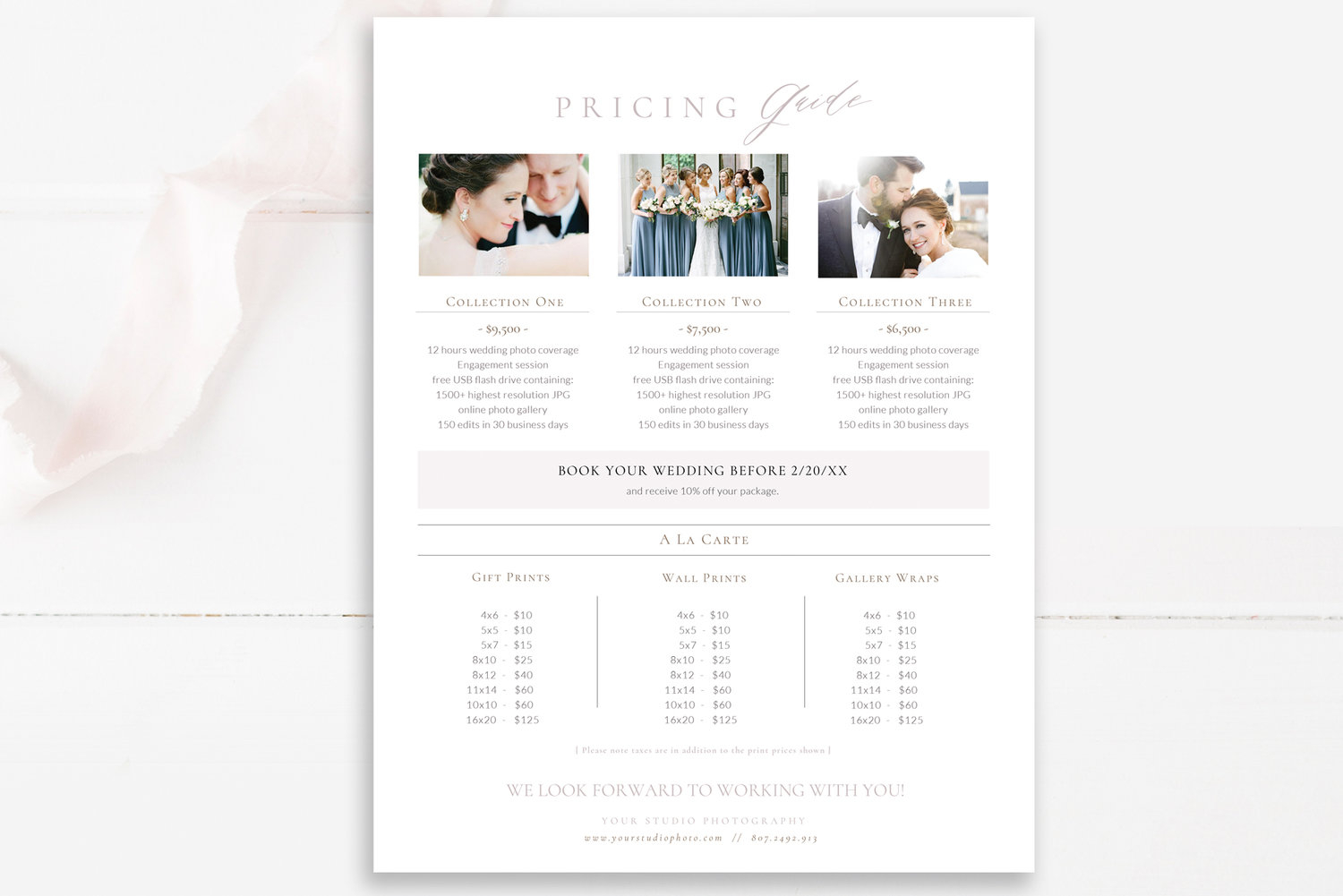Wedding Photographer Price List Template  Photoshop Templates For  Photographers — By Stephanie Design With Regard To Wedding Photographer Checklist Template