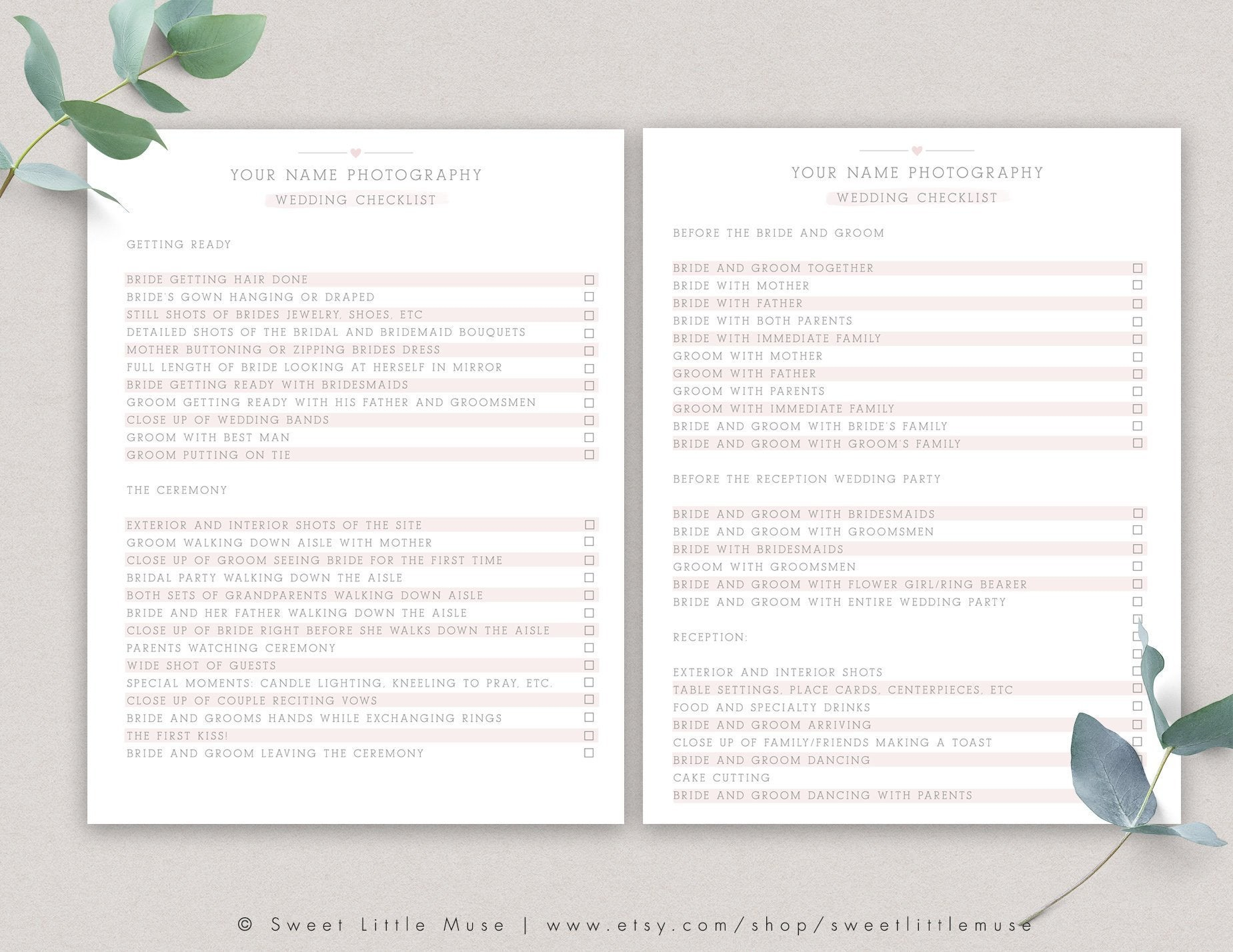 Wedding Photography Checklist template - Wedding photographer business  forms - templates for photographers Inside Wedding Photographer Checklist Template Regarding Wedding Photographer Checklist Template