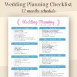 Wedding Planning Checklist, Printable Wedding Template, A10, A10, Letter,  Half Letter, Instant Download Pertaining To Wedding Day Checklist Template