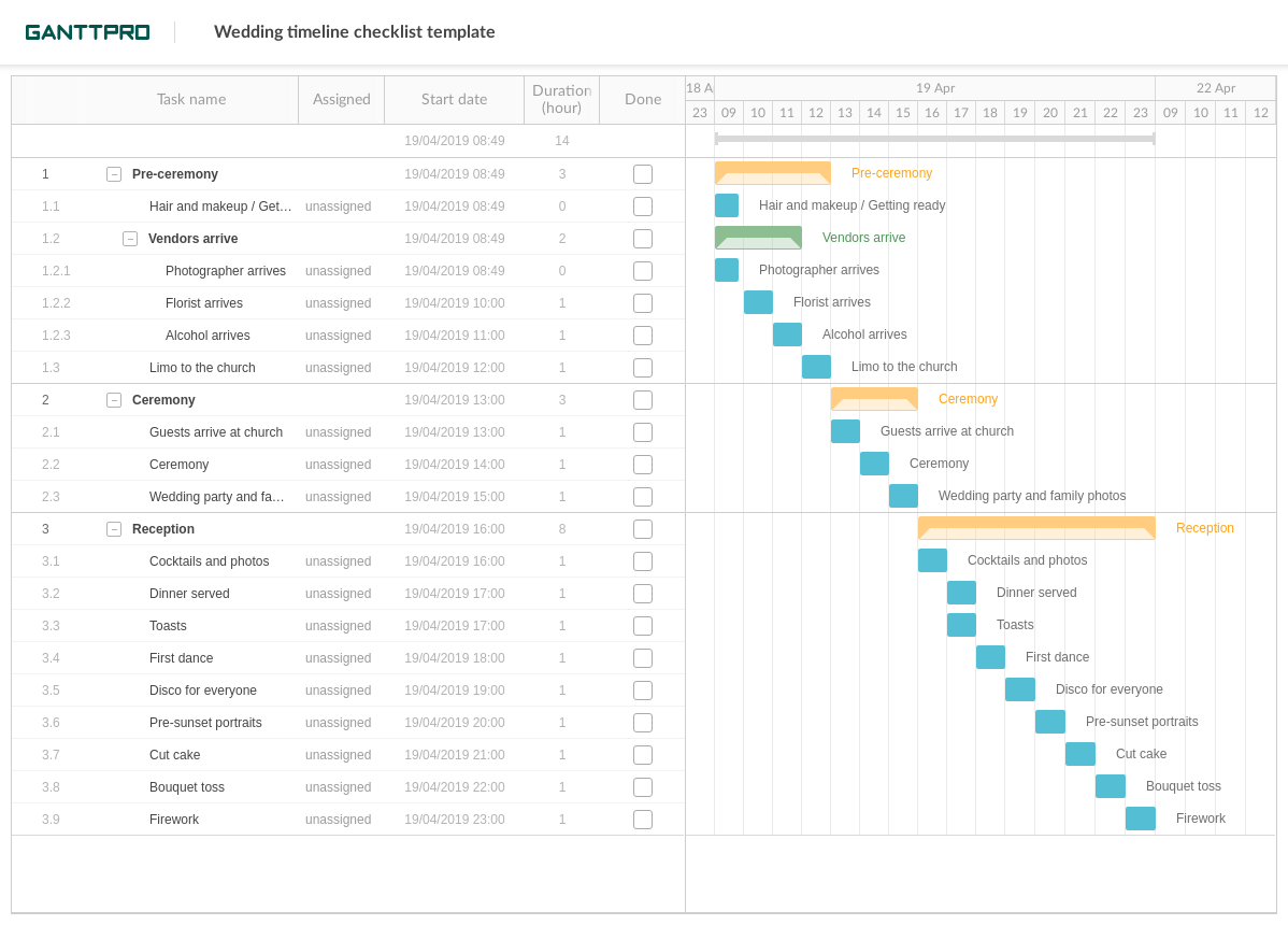 Wedding timeline checklist template  Excel Template  Free Download With Regard To Timeline Checklist Template Within Timeline Checklist Template