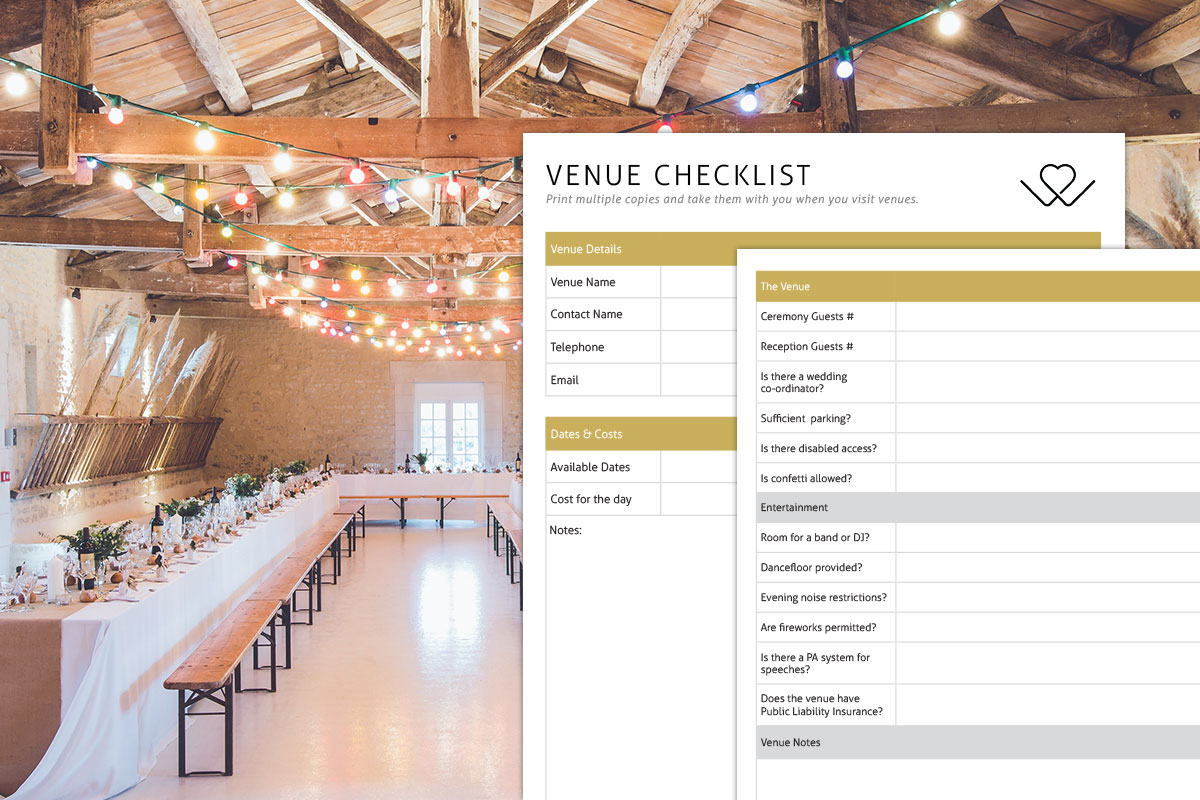 Wedding Venue Checklist - 10 Page Printable Guide  Wedinspire For Venue Checklist Template For Wedding Inside Venue Checklist Template For Wedding