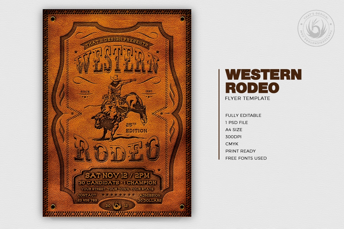Western Rodeo Flyer Template  Party Flyers for photoshop With Regard To Bike Rodeo Flyer Template Regarding Bike Rodeo Flyer Template