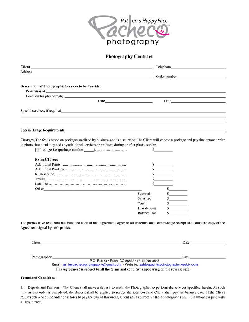 What Your Photography Contract Must Have (Plus Good Templates to Use) In Photography Deposit Contract Template With Photography Deposit Contract Template