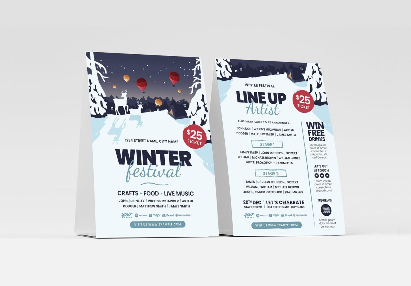 Winter Event Flyer Template [Adobe Illustrator, Ai, Vector  Inside Craft Show Flyer Template Inside Craft Show Flyer Template