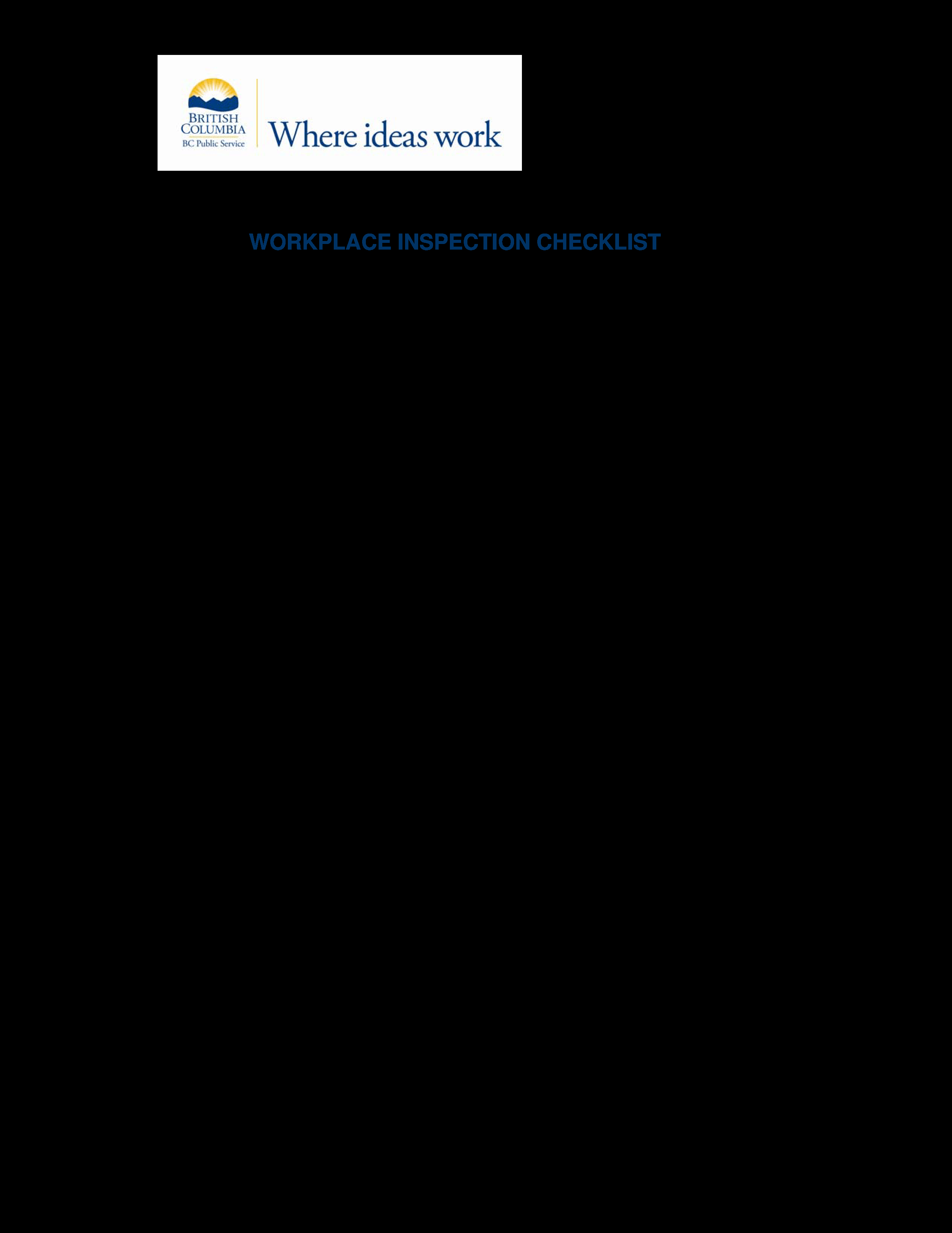 免费Workplace Safety Inspection Checklist  样本文件在  Inside Safety Inspection Checklist Template Pertaining To Safety Inspection Checklist Template