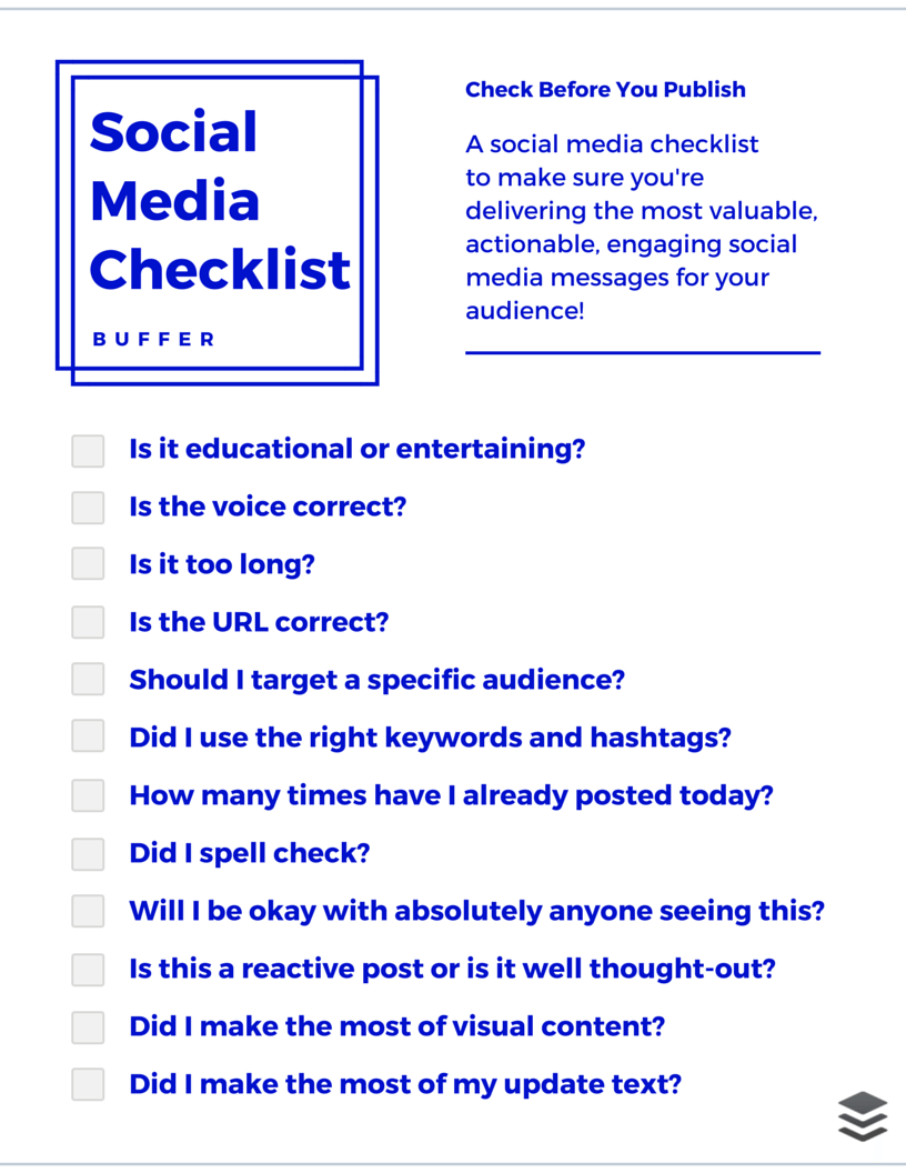 Your Go-To Social Media Checklist for Your Next Update Intended For Social Media Checklist Template With Regard To Social Media Checklist Template